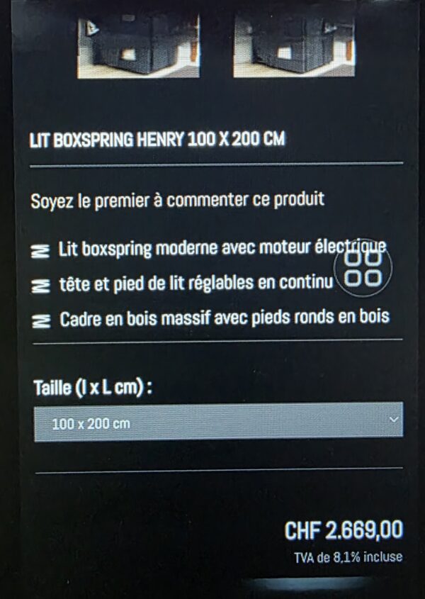 Lit BOXSPRING HENRY 100X200 CM
