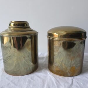 Lot de 2 boîtes cylindriques doré (thé etc..) – Image 5