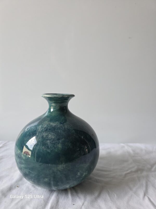 Petit pot en céramque bleu vert