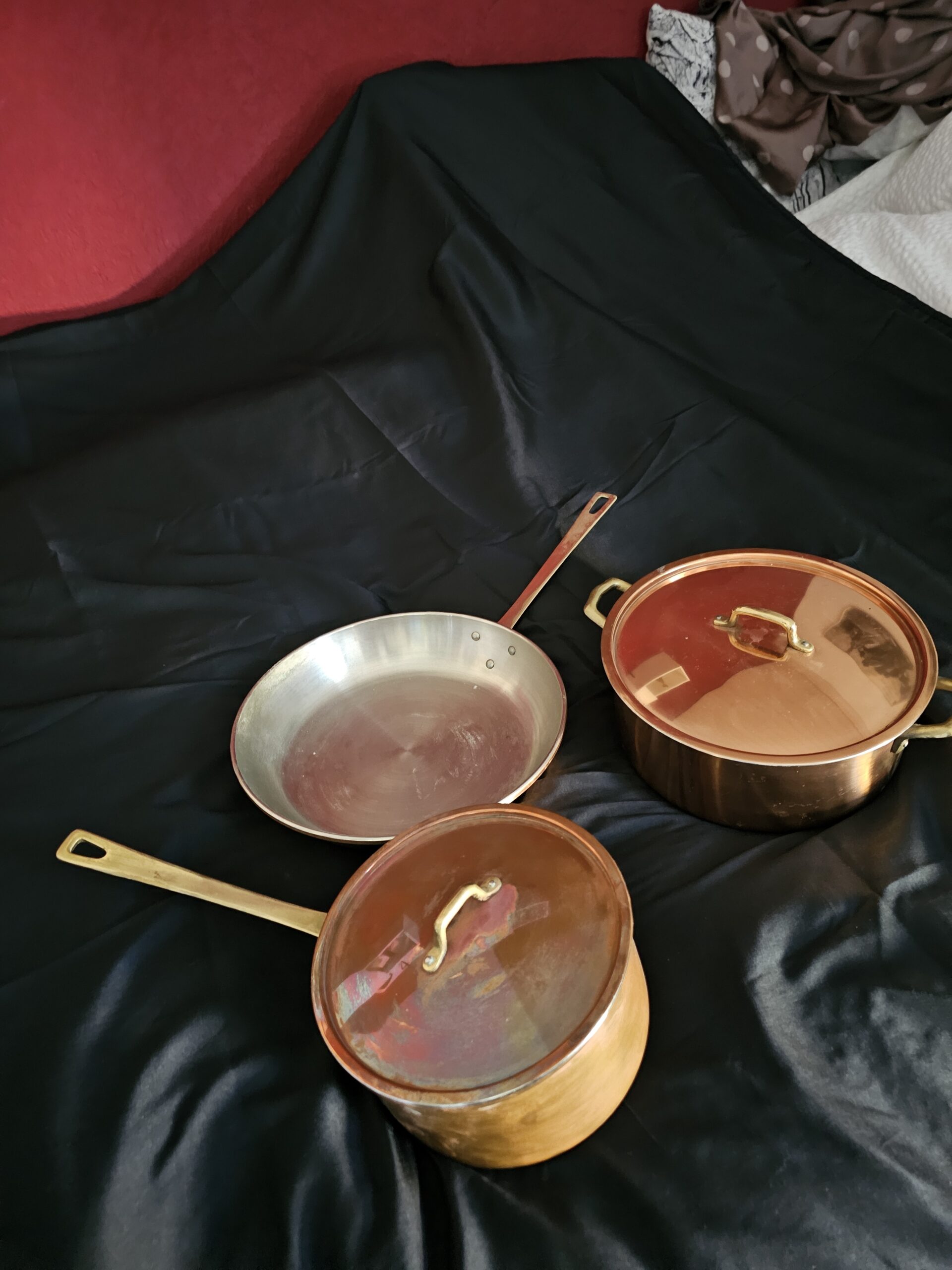 Lot cuivre : poêle + casserole + cocotte – Image 1