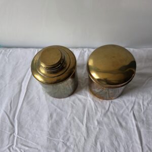 Lot de 2 boîtes cylindriques doré (thé etc..)